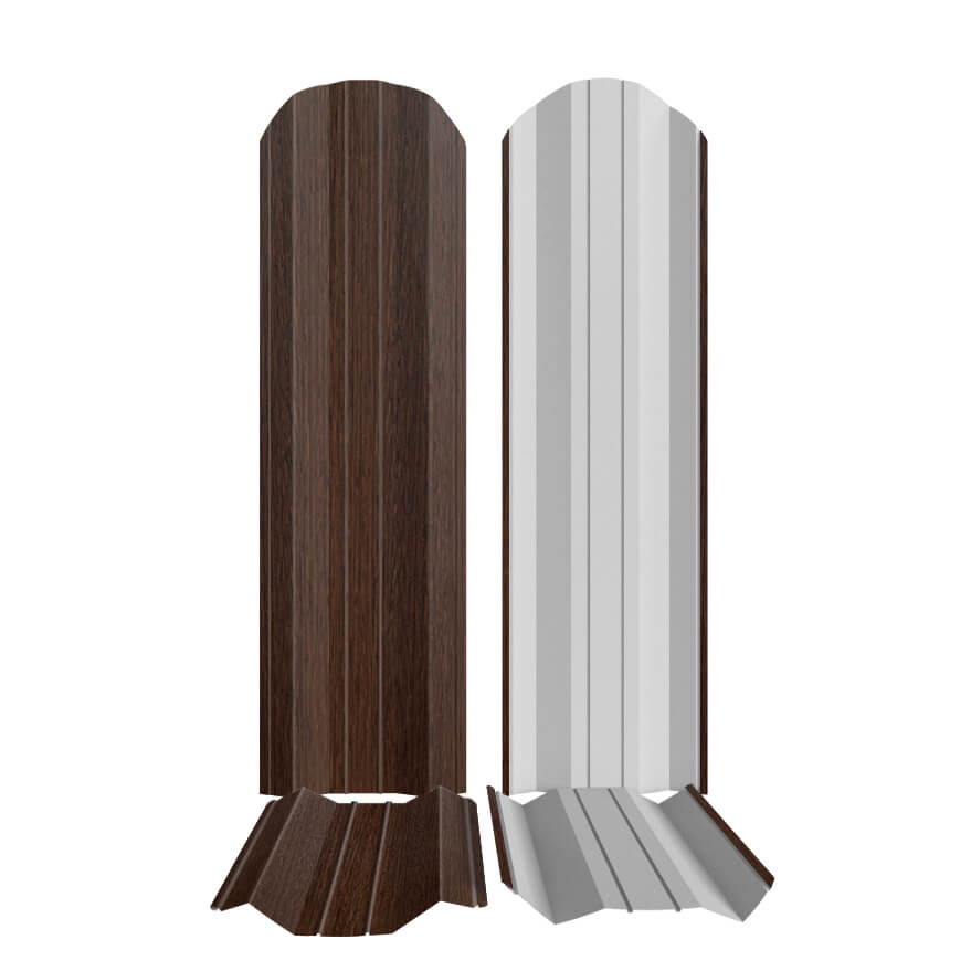 Штакетник металлический ЭКО М-образный 95мм под дерево Дуб Мореный Printech Корея фото профиля