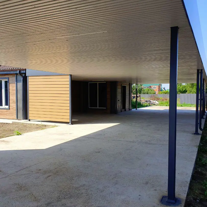 Фото 3 Забор ранчо металлопланкен 7024 МАТТЕ Серый Графит двусторонний матовый с откатными воротами