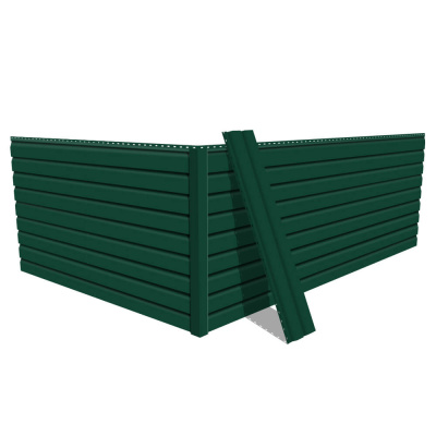 Фото сайдинга металлического (металлосайдинга) Корабельная доска RAL6005 Зеленый мох для фасада дома