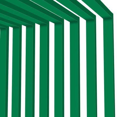 Декоративная рейка металлическая RAL6029 Зеленая Мята на стенах и потолке в сборе