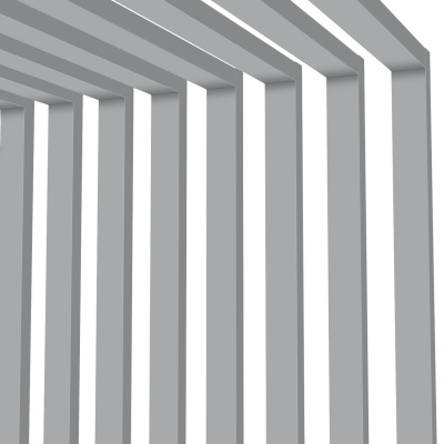 Декоративная рейка металлическая RAL7004 Серый на стенах и потолке в сборе